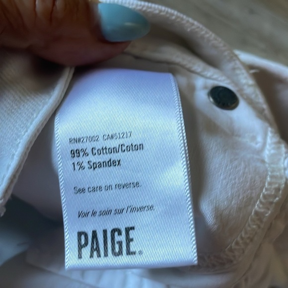 Paige Denim White Jean Shorts Womens 28 Raw Cuffed Hem Stretch Summer Casual - Picture 6 of 10